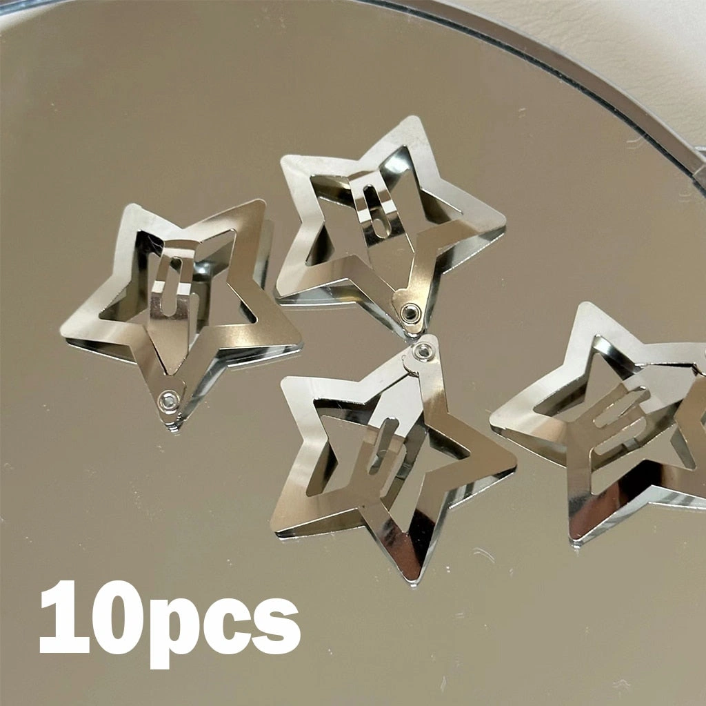 Silver Star Glam: Y2K Hair Clips for the Ultimate Star Girl Aesthetic